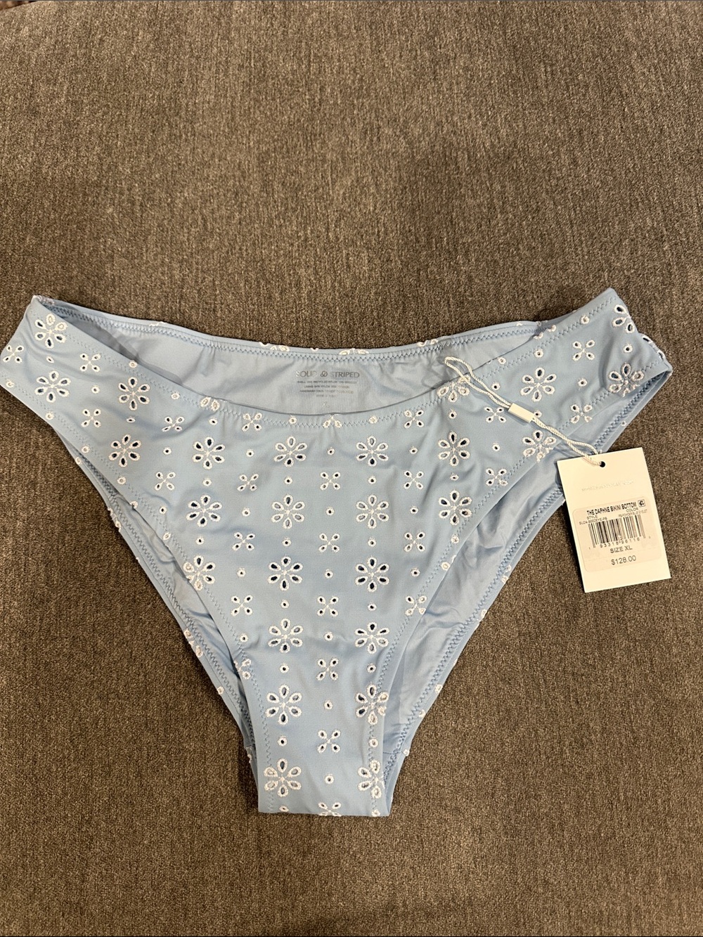Solid & Striped Daphne powder blue eyelet bikini bottom